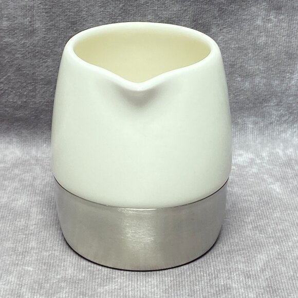 Starbucks Coffee 2005 Creamer Pitcher White & Stainless Steel - Picture 2 of 7